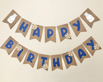 Milk & Cookies Birthday Banner - Milk and Cookies Theme Party Decor, Cookies Theme, First Birthday Themes, Boy Birthday Themes