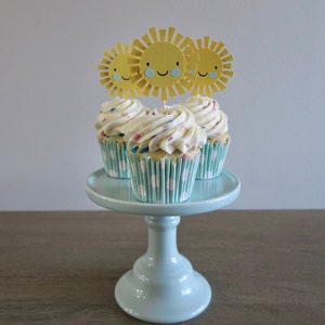 You Are My Sunshine Cupcake Toppers, You Are My Sunshine Theme, Sunshine Birthday Decor, Girl First Birthday, Cupcake Toppers, Sun Theme image 6