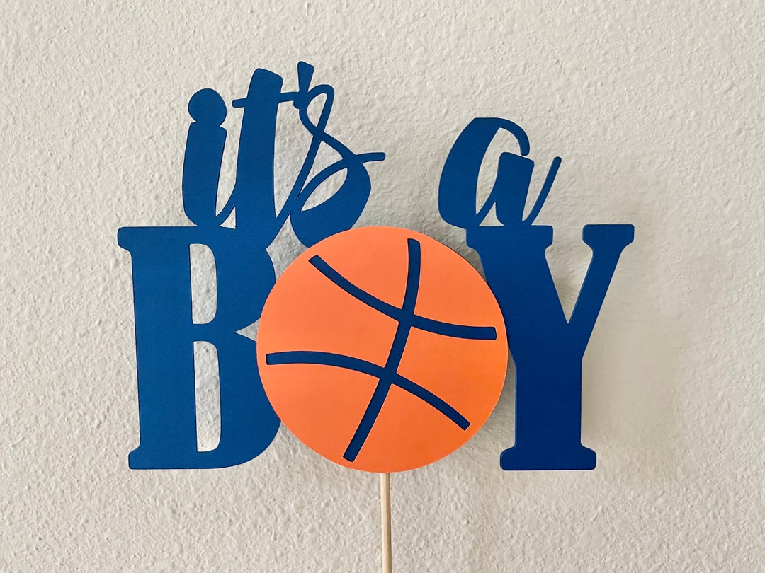 Basketball Baby Shower Cake Topper, It's A Boy Cake Topper, Basketball
