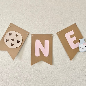 Milk and Cookies ONE Banner - High Chair Banner, Cake Smash Photo Backdrop, Milk and Cookies theme, First Birthday Themes, Cake Smash