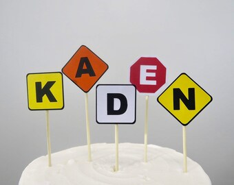 Construction Theme Cake Topper - Construction Birthday, Boy Birthday Themes, Personalized Cake Topper, Construction Cake, First Birthday Boy