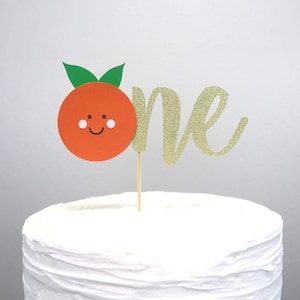 Little Cutie ONE Cake Topper - Little Cutie Theme, Little Cutie First Birthday, Little Cutie Theme, Orange First Birthday, Cake Smash Topper