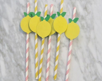 Lemon Party Straws: Lemonade Stand Decor