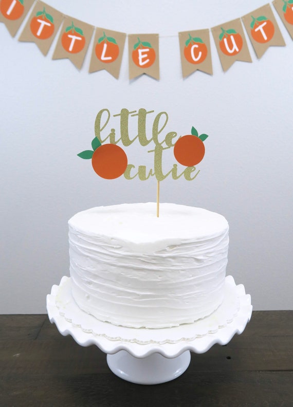 Little Cutie Cake Topper, Little Cutie Theme, Little Cutie Baby Shower,  First Birthday Themes, Orange Theme Birthday, Orange Baby Shower 