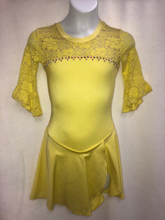 yellow figure skating dress