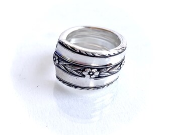 1938 Roseanne, Silverware Jewelry, Spoon Ring, Floral, Simple, Handmade, Affordable, Unique, Simple, Gift for Her, Spoon Theory