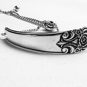 1954 Melody Adjustable Bracelet, Unique, Handmade, Affordable, Half Wrist, Spoon Theory, Upcycled, Gift for Her, Silverplate Flatware