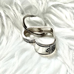 1940 Silver Rose Heart Keychain, Love, First Drivers License Gift, Purse Accessories, Upcycled Silverware, Gift for Her, Unique, Fun