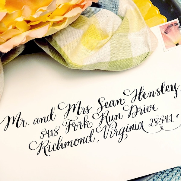 Stunning Calligraphy Envelope Addressing for Weddings and other Occasions - Curley Script