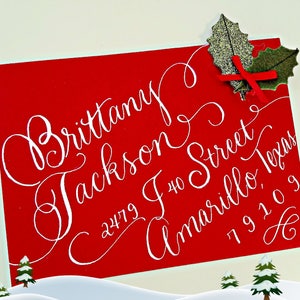 Calligraphy Christmas Card, Custom and Unique, Handwritten Calligraphy, Personalize how you wish image 2