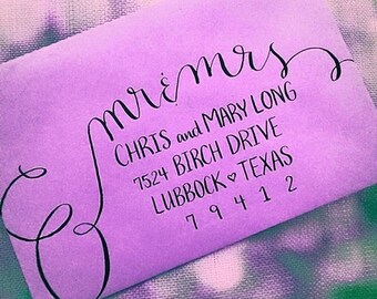 Creative and Fun Calligraphy Envelope Addressing for Weddings and other Occasions - Custom Font and Unique Layout