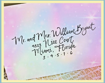 Modern Calligraphy Envelope Addressing for Weddings and other Occasions - Miami Vibes Script