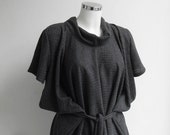 Madame Butterfly Tunic Blouse Top - Quirky Avant Garde Alternative - Maternity Plus Size - Adjustable - Graphite Gray Jersey Cotton