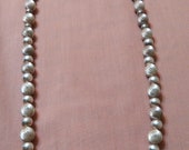 Long Sterling Silver Native American Bead Necklace Beautiful