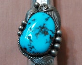 Vtg Native American Kingman Turquoise Sterling Silver Ring Singed J Morris Nice