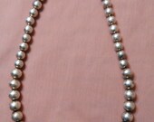 Vintage Fancy Sterling Silver Native American Bench Made Bead Necklace