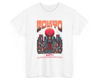 Tokyo Skyline Graphic Tee | Red Cityscape T-Shirt