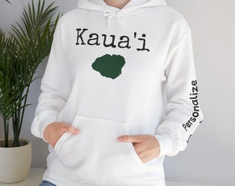 Personalize! Kaua'i Island silhouette Hoodie | The Garden Isle