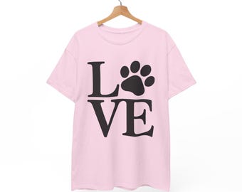 Paw Print LOVE Tee | Dog Cat Lover Shirt