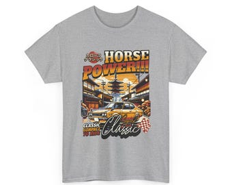 Horse Power Classic Tee | Vintage Car Asian Street Scene