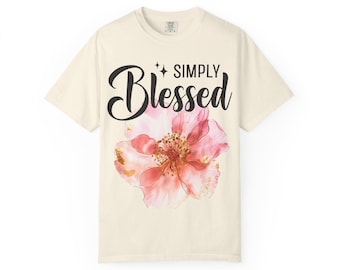 Simply Blessed floral design T-shirt