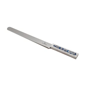 Unique Extra Large Sterling Silver Challah Knife with Victorinox Blade, Shabbat Blessing, and Cold Enamel Colors