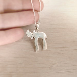 Large Sterling Silver Chai Necklace