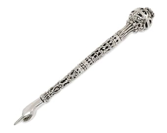 Unique 925 Sterling Silver Filigree Crown Torah Pointer - Perfect Judaica Gifts for Bar & Bat Mitzvah