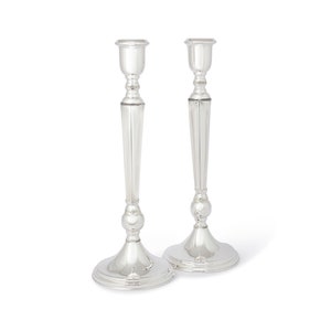14 Inches Candlesticks, Extra Large Sterling Silver Candlesticks with Classic Filigree - Judaica Sabbat Candle Holders