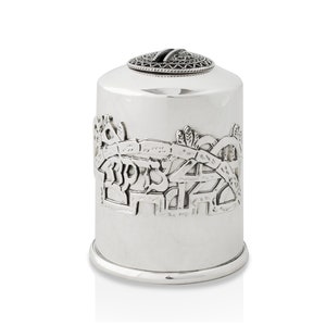 Jerusalem Tzedakah Box Crafted in 925 Sterling Silver - Traditional Judaica Jewish Donation Box, Made in Israel