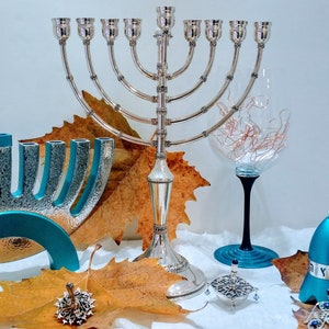 Silver Kinetic Hanukkah Menorah & Candelabra Crafted in 925 Sterling Silver Dual Purpose image 7