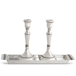 Large Classic Shabbat Candlesticks Made of 925 Sterling Silver with Filigree Decoration - Jewish Wedding Gift for the Bride