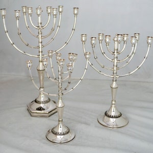 Silver Kinetic Hanukkah Menorah & Candelabra Crafted in 925 Sterling Silver Dual Purpose image 9