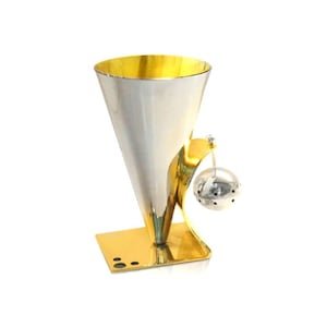 Unique Havdalah set Kiddush cup and Spice box made of 925 Sterling silver & brass Modern Judaica gift, Made in Israel, Shabbat Jewish gifts