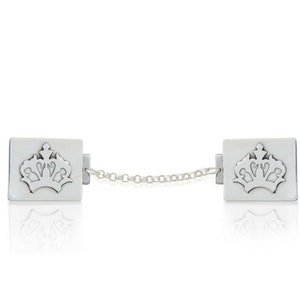 Buitengewone kroonvorm tallietclips gemaakt van 925 sterlingzilver - traditioneel ontworpen judaica-cadeau