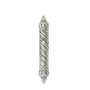 Silver filigree Mezuzah case, sterling silver, jewish gifts, judaica gift, wall hanging, mezuzah cover, handmade  perchment size 2.35&#39;&#39;/6cm