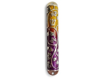 One-of-a-Kind Colorful Mezuzah with Kosher Scroll - Colorful Modern Judaica Gift