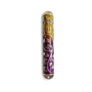 One-of-a-Kind Colorful Mezuzah with Kosher Scroll - Colorful Modern Judaica Gift