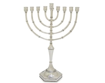 Large Kinetic Hanukkah Menorah with Filigree Decoration