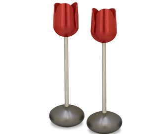 Modern Colorful Tulip Shaped Candles Holders - Modern Judaica Holiday Tableware Décor Gift