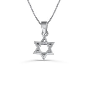 Classic Tiny Thick 925 Sterling Silver Star of David Necklace