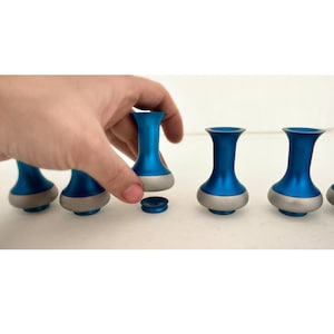 Aluminio azul claro Hanukkah Menorah & Dreidel - Regalo familiar