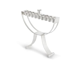 Modern Hanukkah Menorah in Contemporary Style & Crafted in 925 Sterling Silver