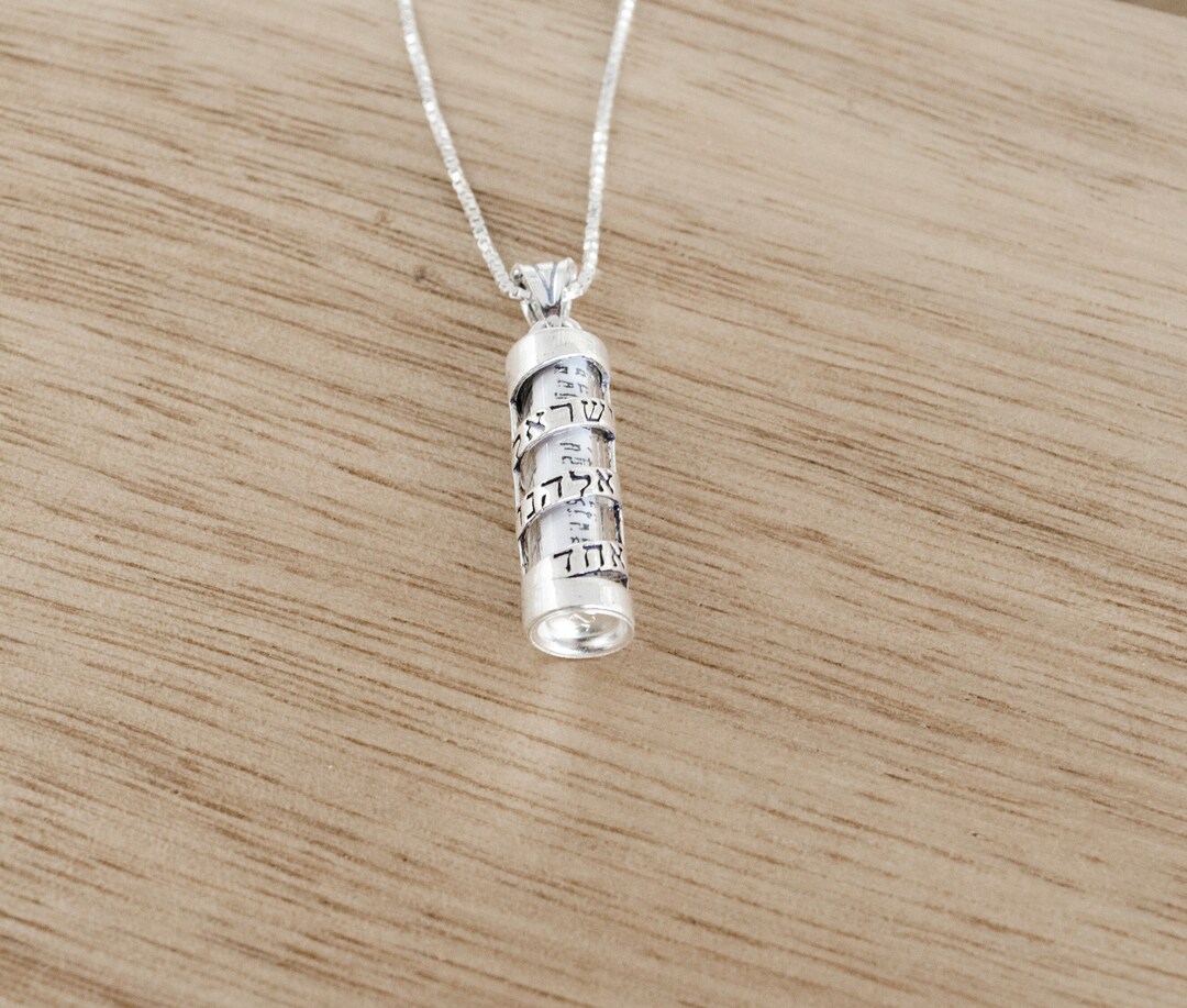 Mezuzah Case Necklace Crafted in 925 Sterling Silver Mezuzah Necklace