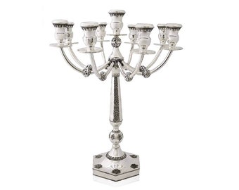 Extra Large Filigree Vintage Style Sterling Silver Candelabra