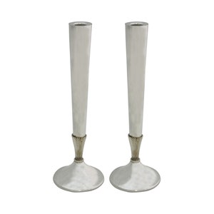 Unique Nature Inspired 925 Sterling Silver Candle Holder - Special Judaica Wedding Gift for Jewish Holidays