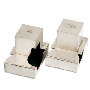 Modern Sterling Silver Matte Finish Tefillin Cases