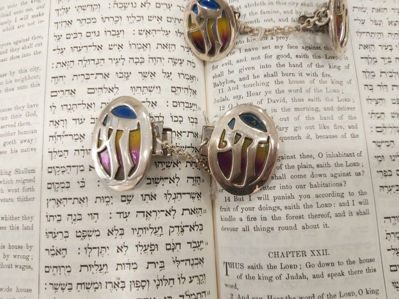 Large Tallit Clips Bar Mitzvah gift colorful Enamel Etsy