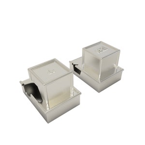 Sterling Silver Matte Finish Tefillin Boxes with Clean Design