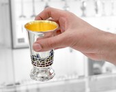 925 Sterling silver Colourful enamel Kiddush Cup, wine goblet, Jerusalem shape, Judaica, Made in Israel, Jewish Holiday gift, Nadav Art
